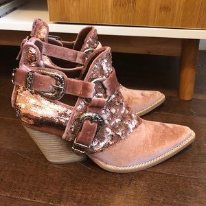 NEW Jeffrey Campbell velvet & sequin boot